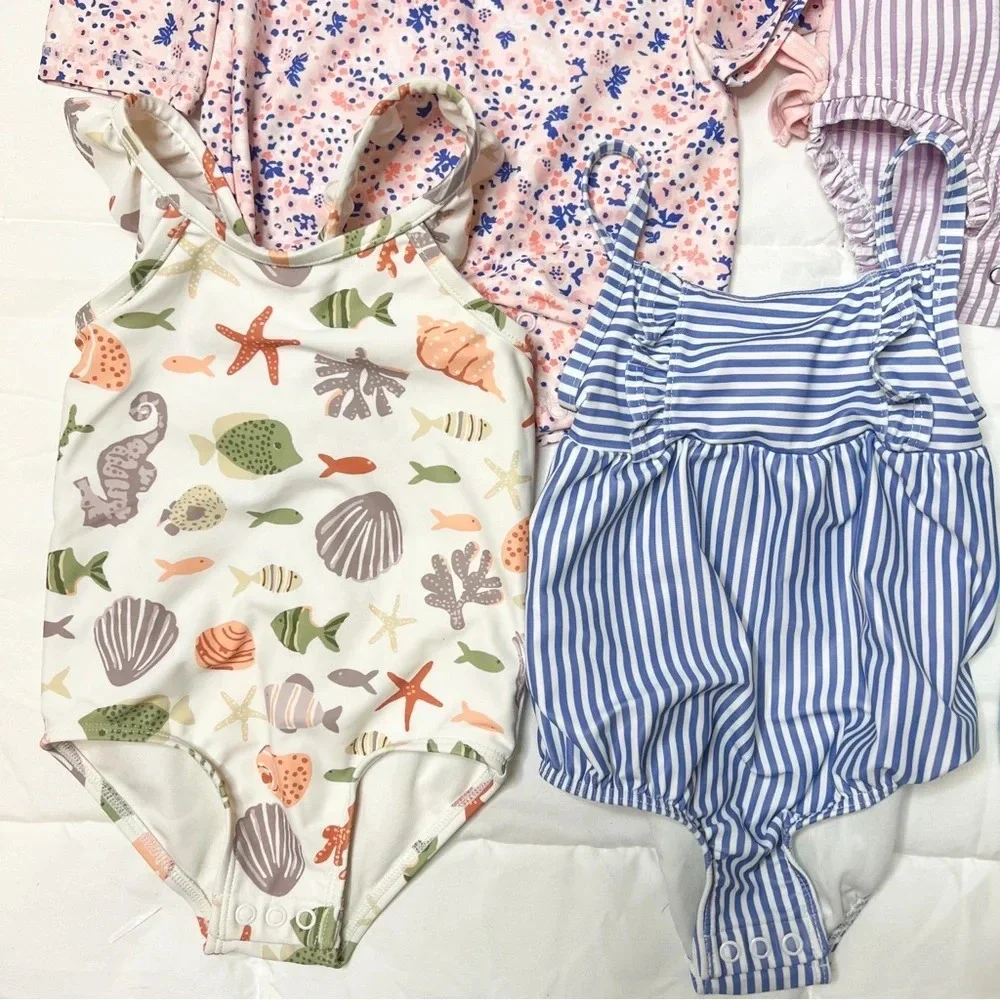 Bundle of 3 Baby / Toddler Girl 12-18 Month One Piece Swimsuits